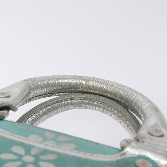 CELINE Hand Bag Suede Light Blue Silver - Picture 8 of 12